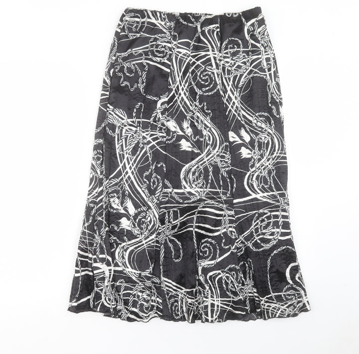Saloos Womens Blue Geometric Polyester A-Line Skirt Size 14