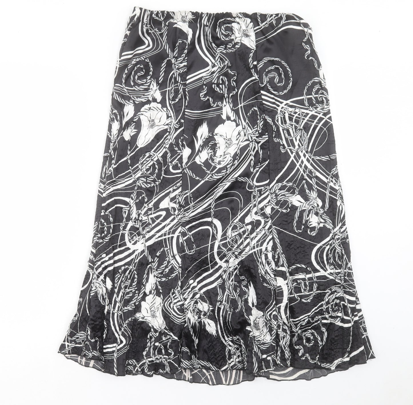 Saloos Womens Blue Geometric Polyester A-Line Skirt Size 14