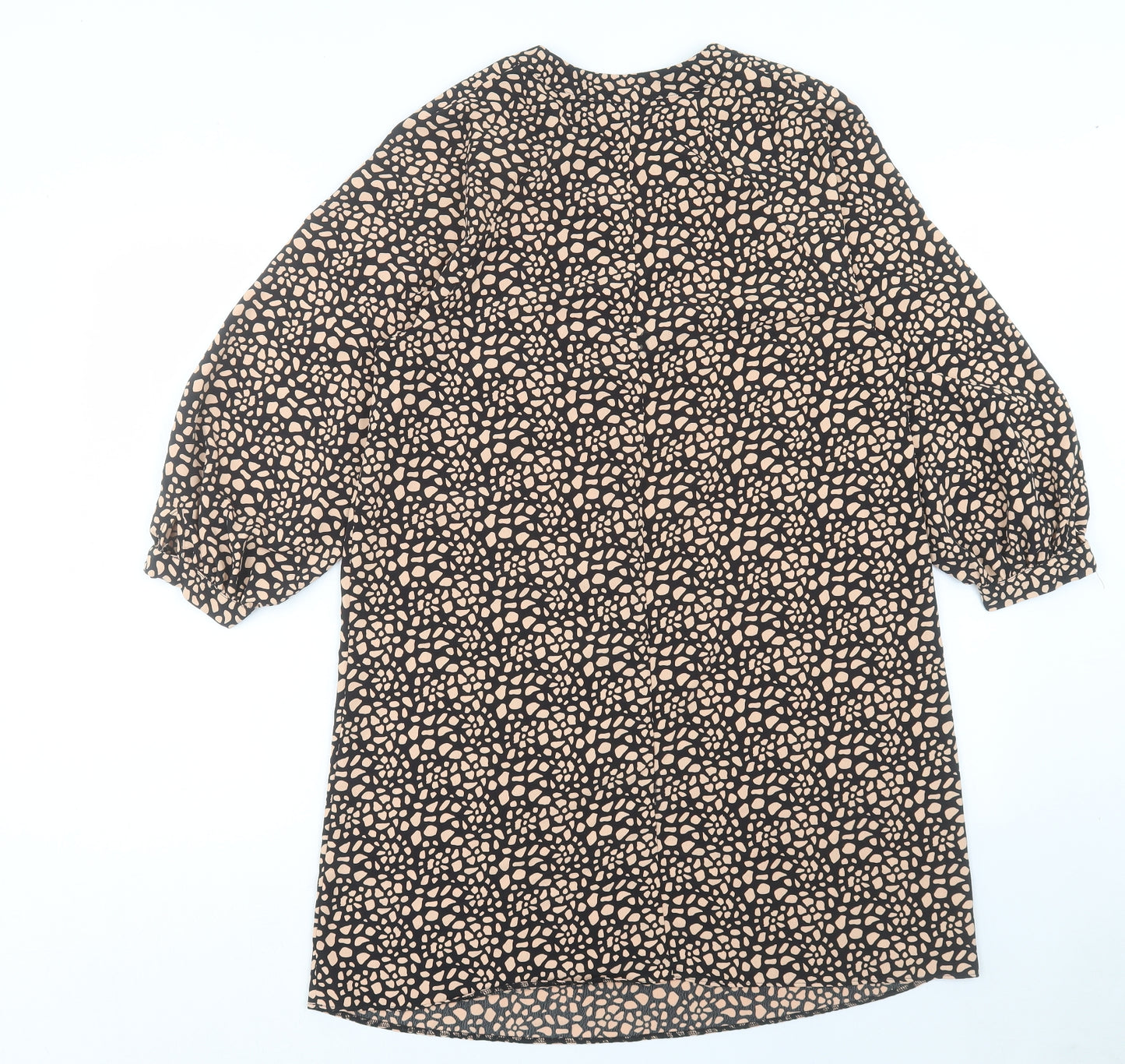 Primark Womens Brown Geometric Polyester Sheath Size 12 V-Neck Pullover