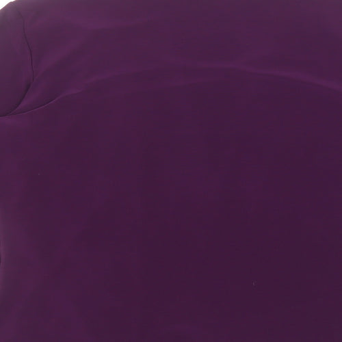 Jenny Lloyd Womens Purple Geometric Polyester Basic T-Shirt Size 12 Scoop Neck