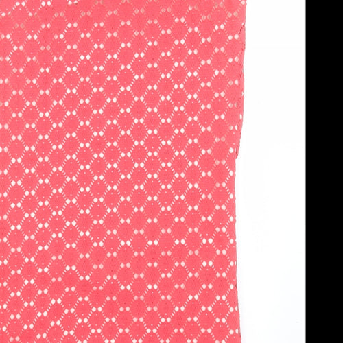 Wallis Womens Pink Cotton Shift Size 12 Boat Neck Pullover