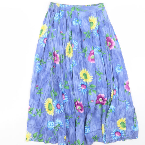 Preworn Womens Multicoloured Floral Viscose A-Line Skirt Size 26 in