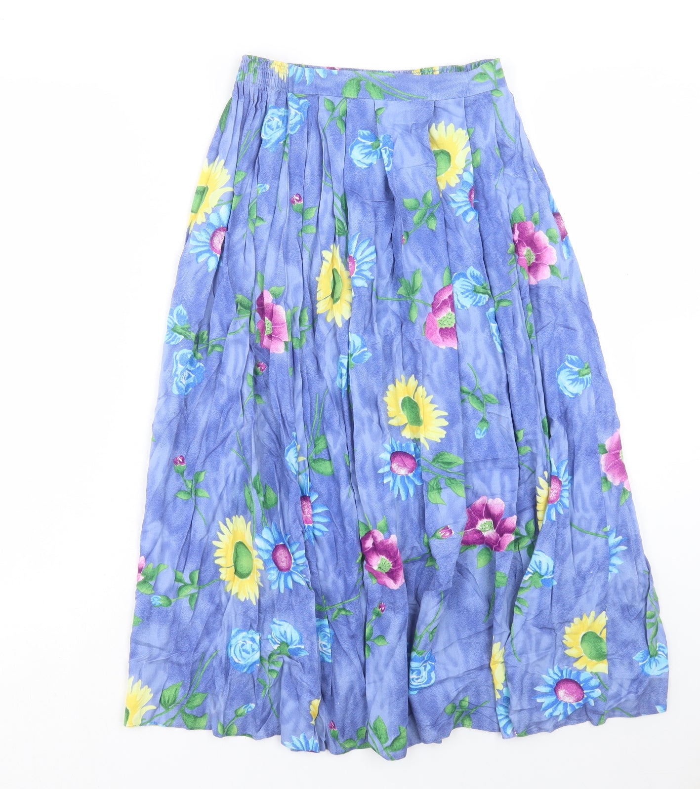 Preworn Womens Multicoloured Floral Viscose A-Line Skirt Size 26 in