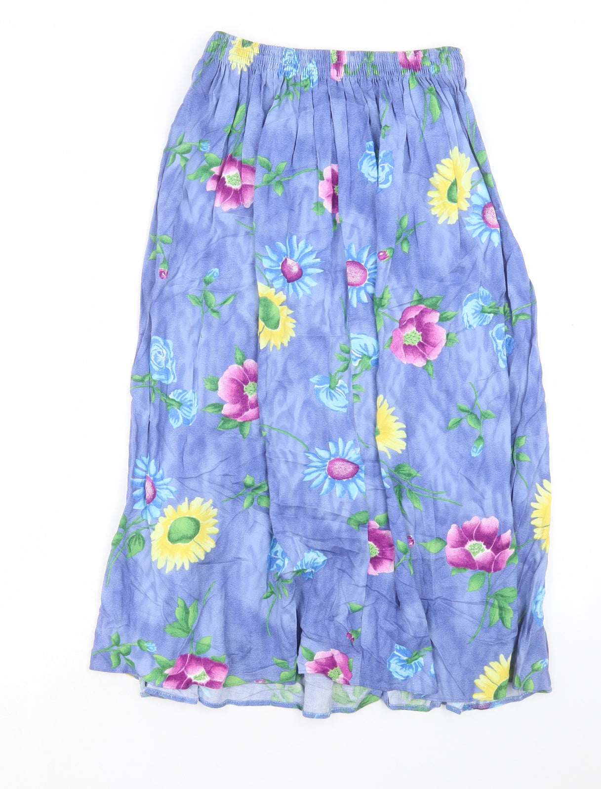 Preworn Womens Multicoloured Floral Viscose A-Line Skirt Size 26 in
