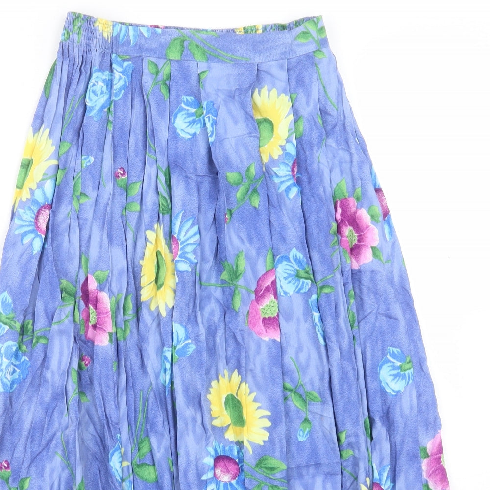 Preworn Womens Multicoloured Floral Viscose A-Line Skirt Size 26 in