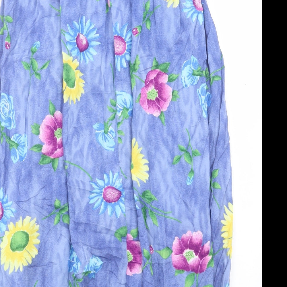Preworn Womens Multicoloured Floral Viscose A-Line Skirt Size 26 in