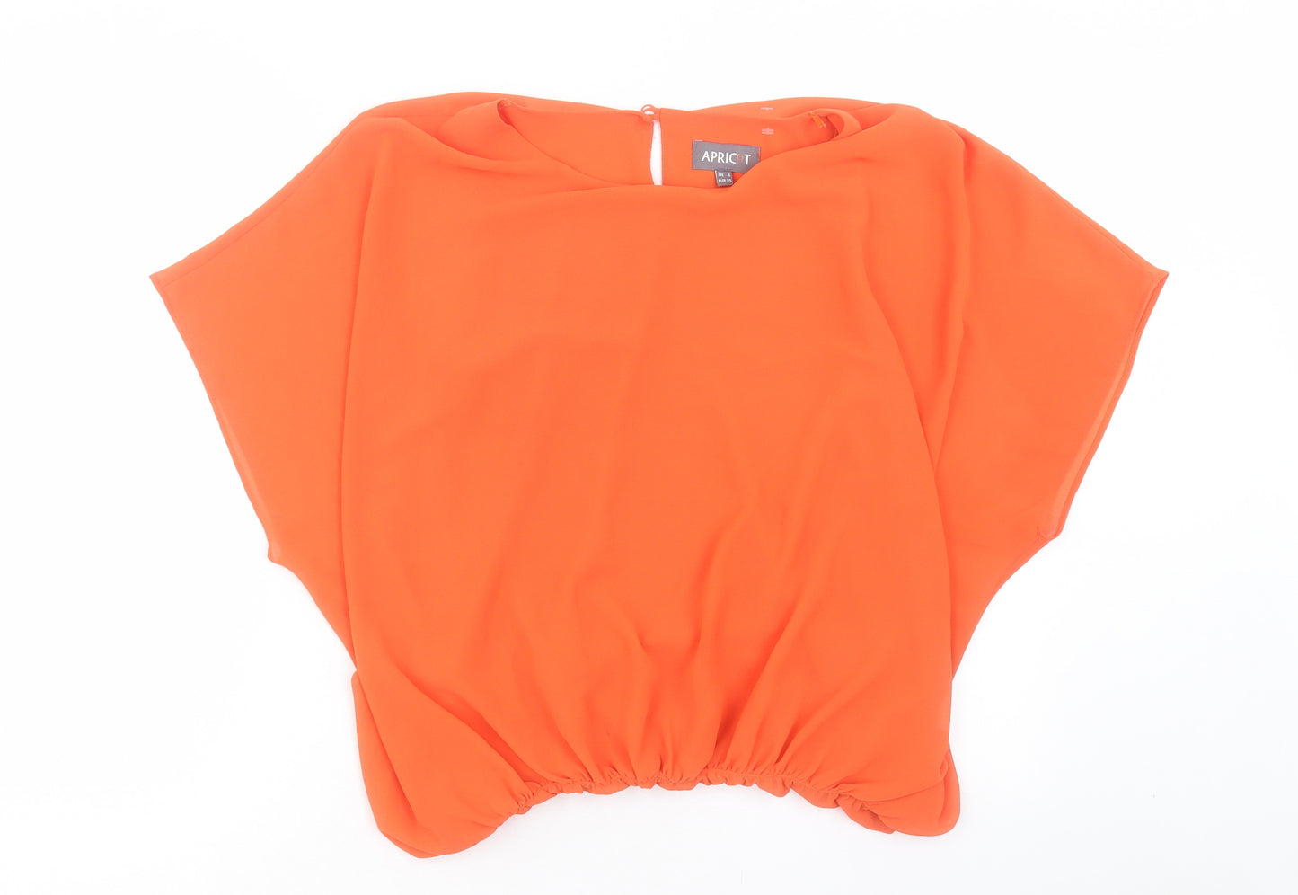Apricot Womens Orange Polyester Basic T-Shirt Size 8 Boat Neck