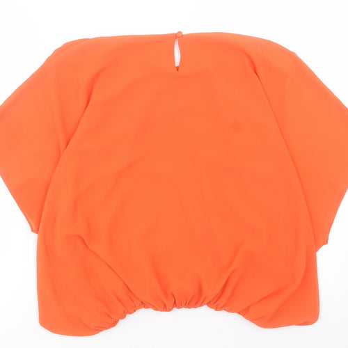 Apricot Womens Orange Polyester Basic T-Shirt Size 8 Boat Neck