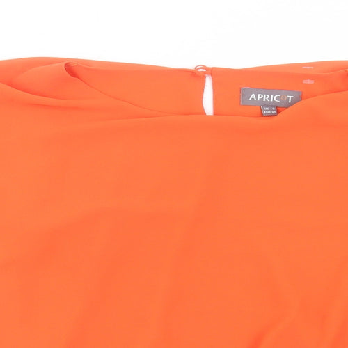 Apricot Womens Orange Polyester Basic T-Shirt Size 8 Boat Neck