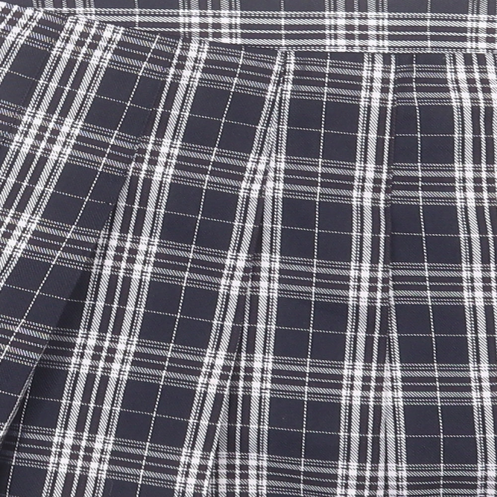 Fashion Womens Blue Plaid Polyester Skater Skort Size M Zip