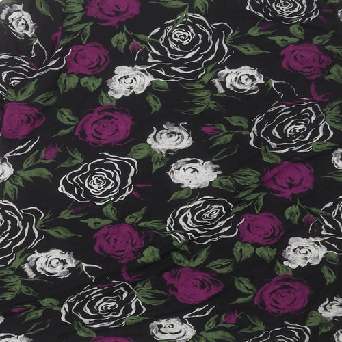 Saloos Womens Purple Floral Viscose Tunic T-Shirt Size XL Scoop Neck