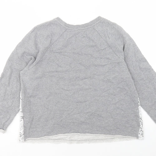 Matalan Womens Grey Cotton Pullover Sweatshirt Size 14 Pullover