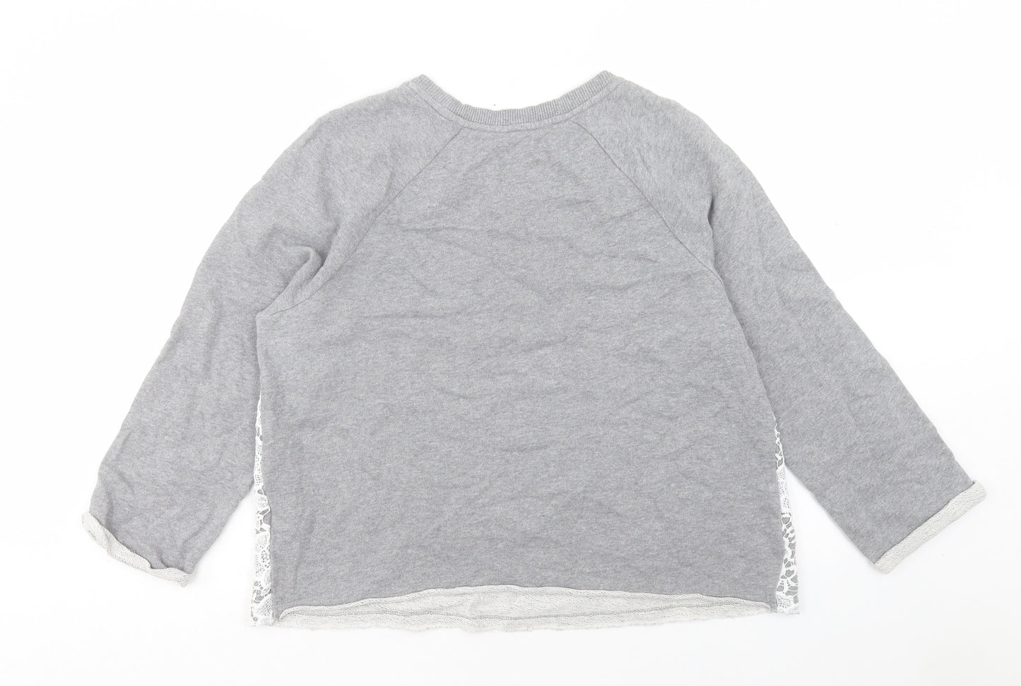 Matalan Womens Grey Cotton Pullover Sweatshirt Size 14 Pullover