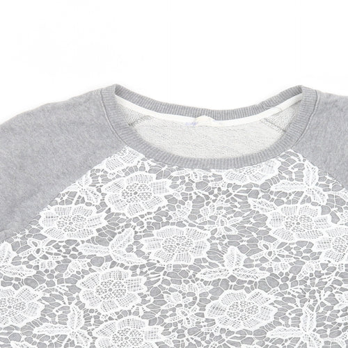 Matalan Womens Grey Cotton Pullover Sweatshirt Size 14 Pullover