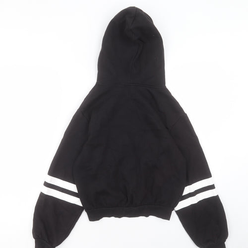 H&M Womens Black Striped Cotton Full Zip Hoodie Size XS Zip