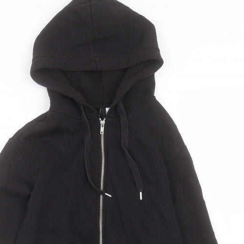 H&M Womens Black Striped Cotton Full Zip Hoodie Size XS Zip
