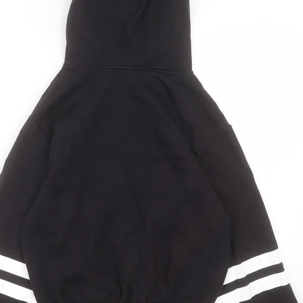 H&M Womens Black Striped Cotton Full Zip Hoodie Size XS Zip