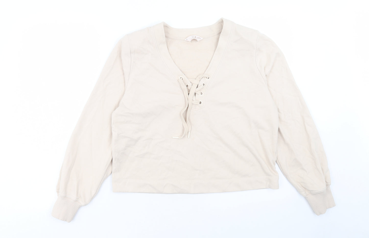 Marks and Spencer Womens Beige Cotton Pullover Sweatshirt Size M Pullover