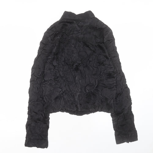 Per Una Womens Black Polyester Basic Button-Up Size 10 Crew Neck