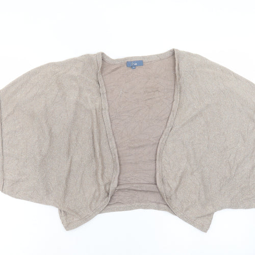 evie Womens Gold V-Neck Viscose Cardigan Jumper Size 16