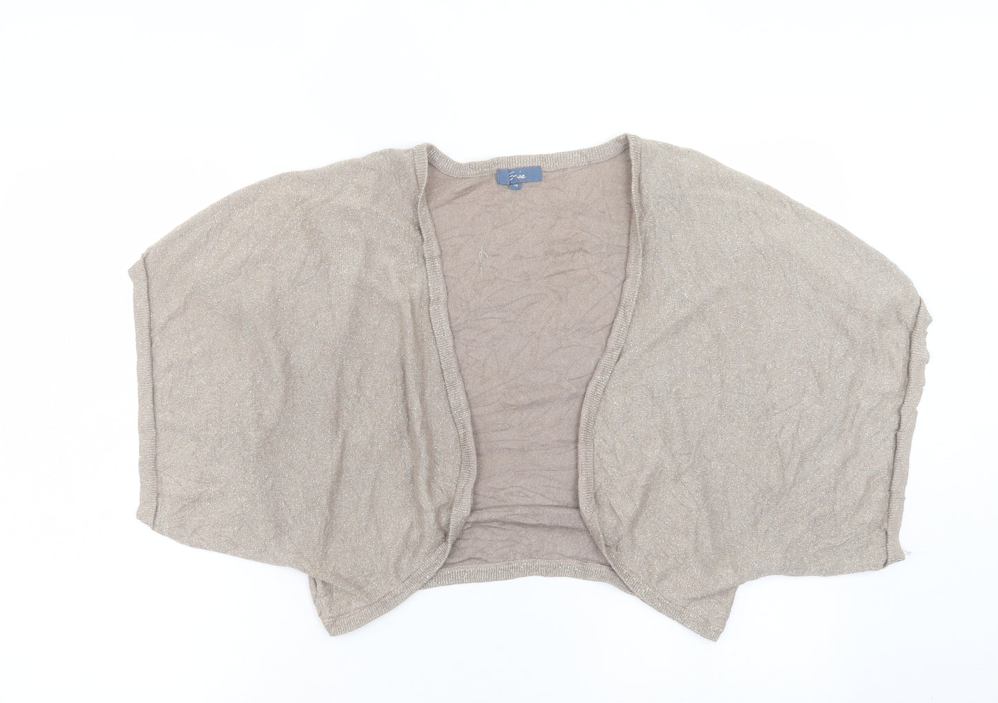 evie Womens Gold V-Neck Viscose Cardigan Jumper Size 16