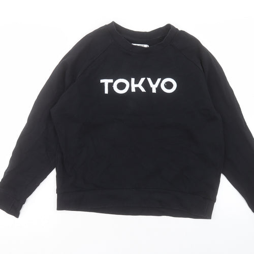 Pull&Bear Womens Black Cotton Pullover Sweatshirt Size M Pullover - Tokyo