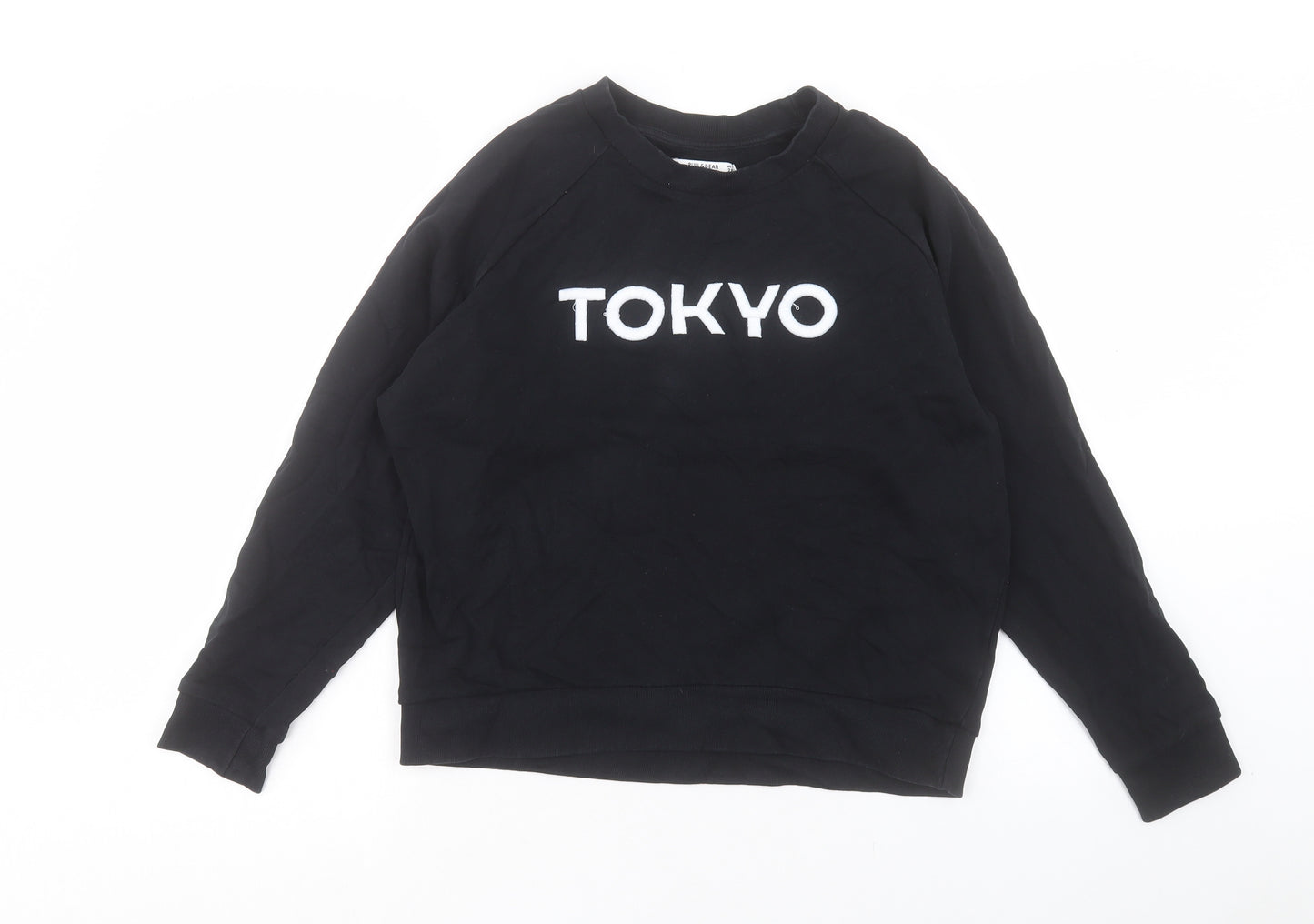 Pull&Bear Womens Black Cotton Pullover Sweatshirt Size M Pullover - Tokyo