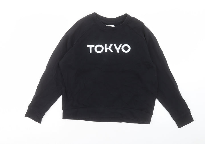 Pull&Bear Womens Black Cotton Pullover Sweatshirt Size M Pullover - Tokyo