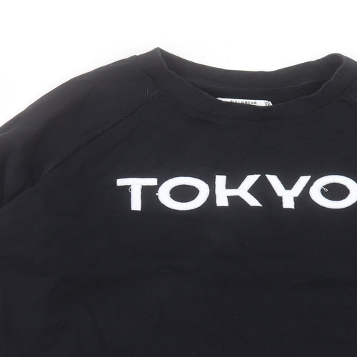 Pull&Bear Womens Black Cotton Pullover Sweatshirt Size M Pullover - Tokyo