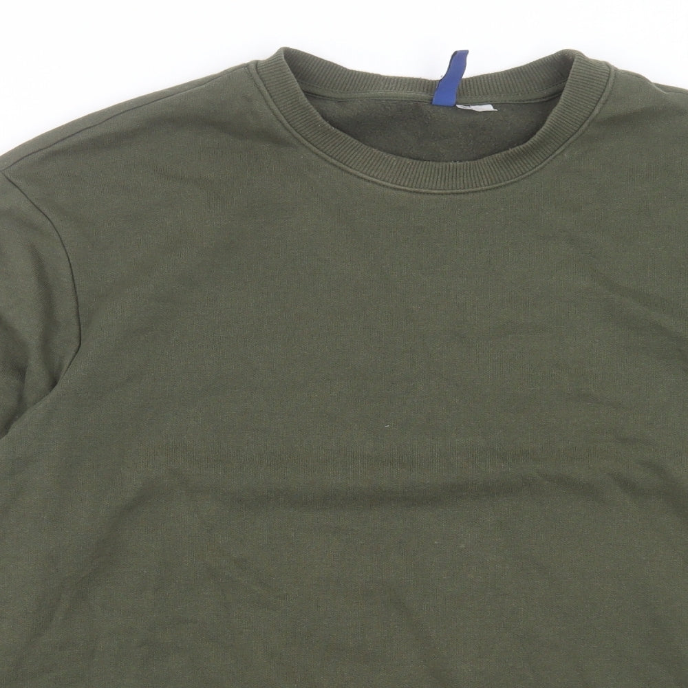H&M Mens Green Cotton Pullover Sweatshirt Size M
