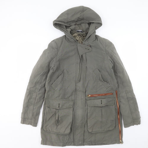 Zara Womens Green Jacket Coat Size XS Zip