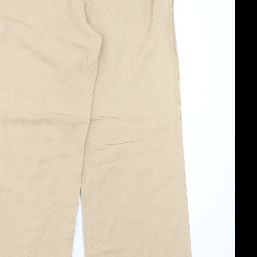 Klass Womens Beige Linen Trousers Size 12 L29 in Regular Button