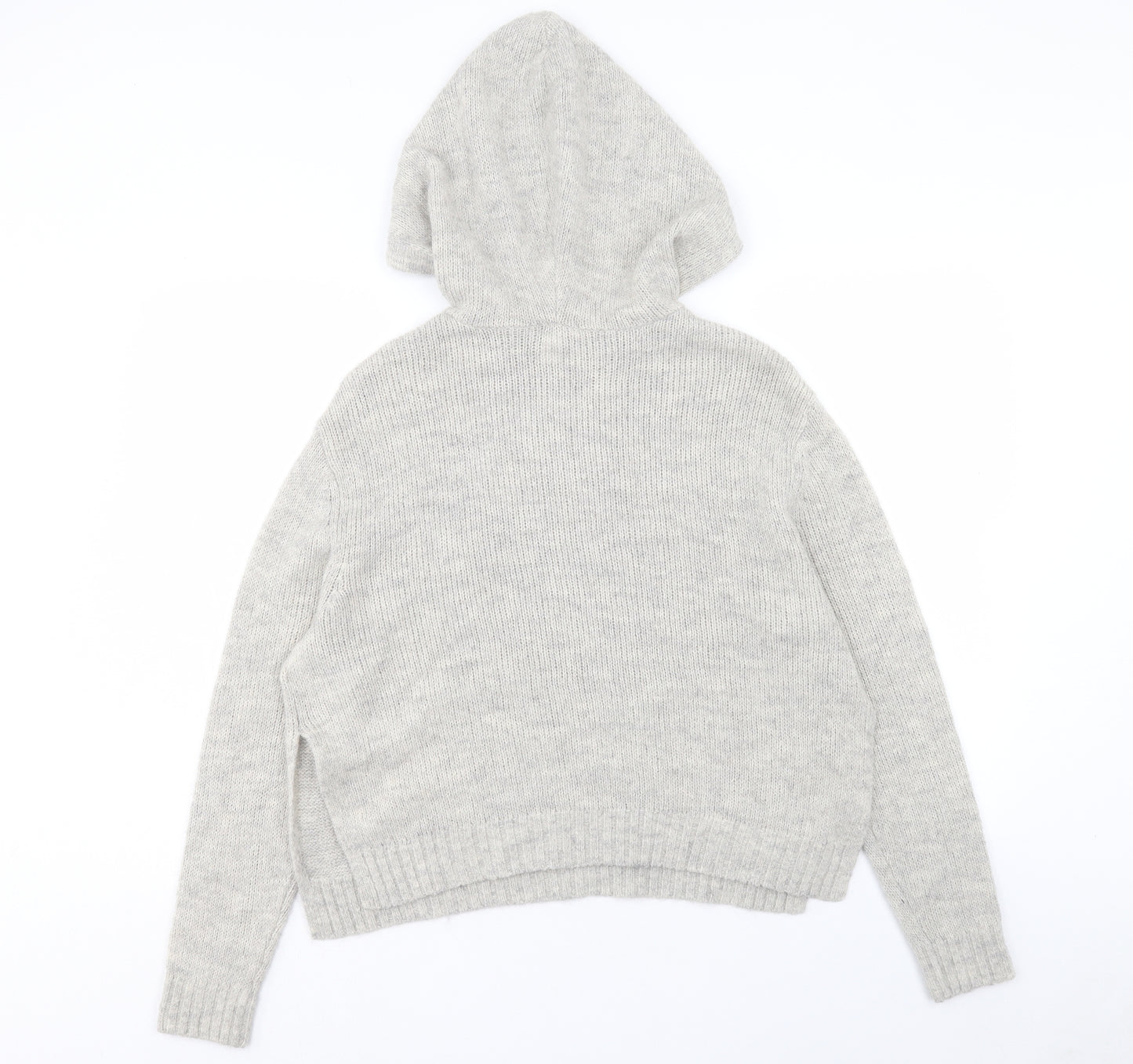 H&M Womens Grey Acrylic Pullover Hoodie Size XS Pullover