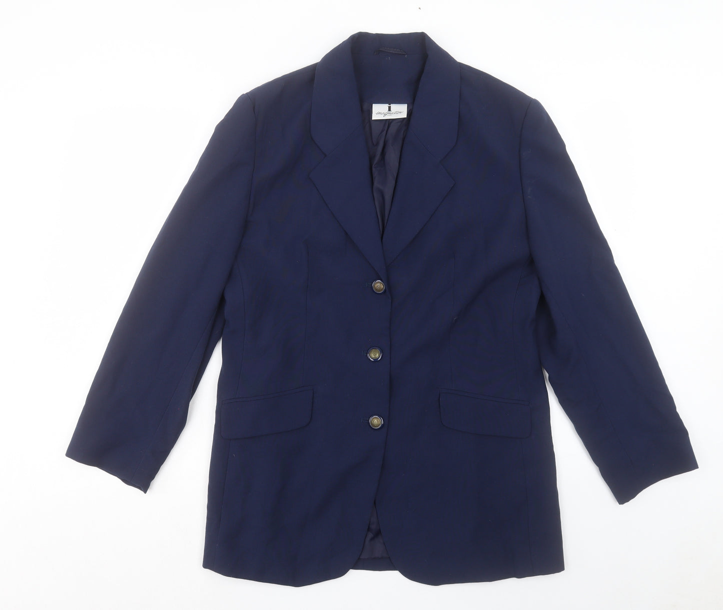Imagination Womens Blue Jacket Blazer Size 14 Button