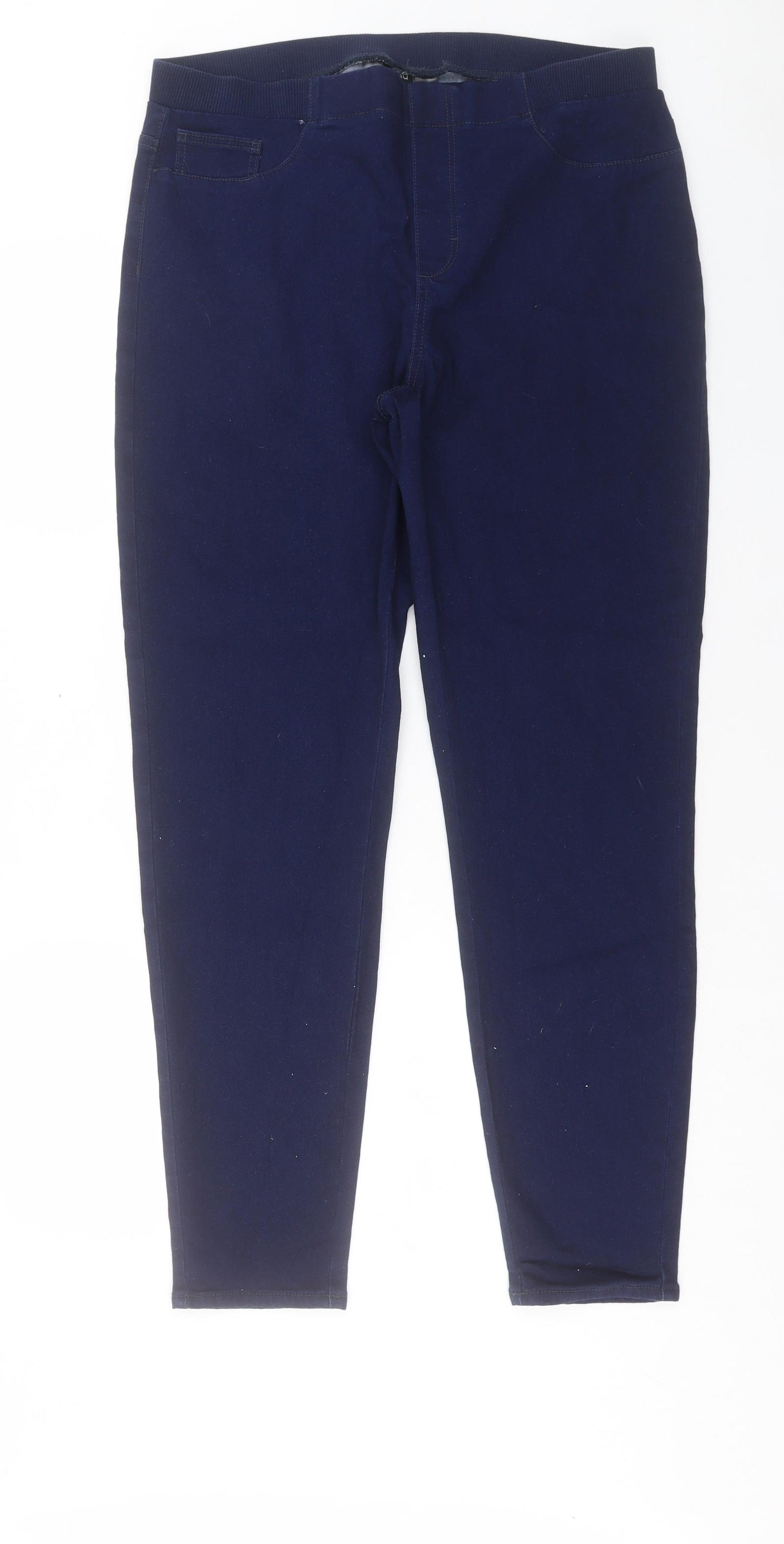 ESMARA Womens Blue Cotton Jegging Trousers Size 18 L31 in Regular
