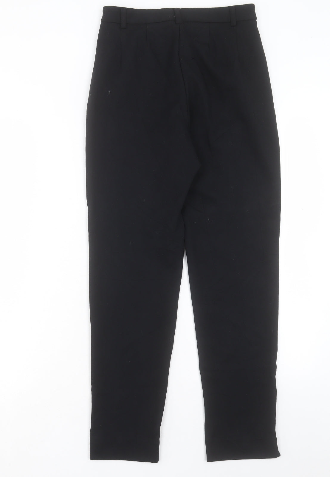 Marks and Spencer Womens Black Viscose Trousers Size 8 L30 in Slim Hook & Eye