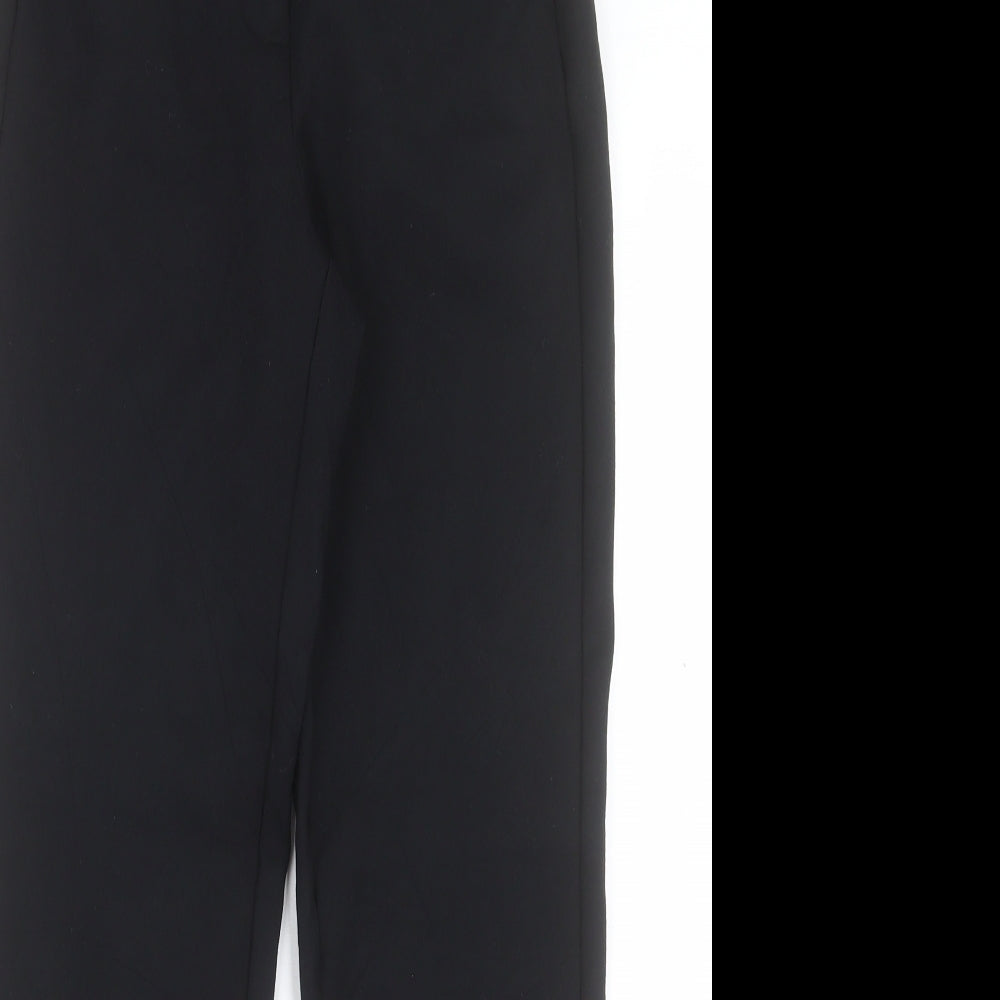 Marks and Spencer Womens Black Viscose Trousers Size 8 L30 in Slim Hook & Eye
