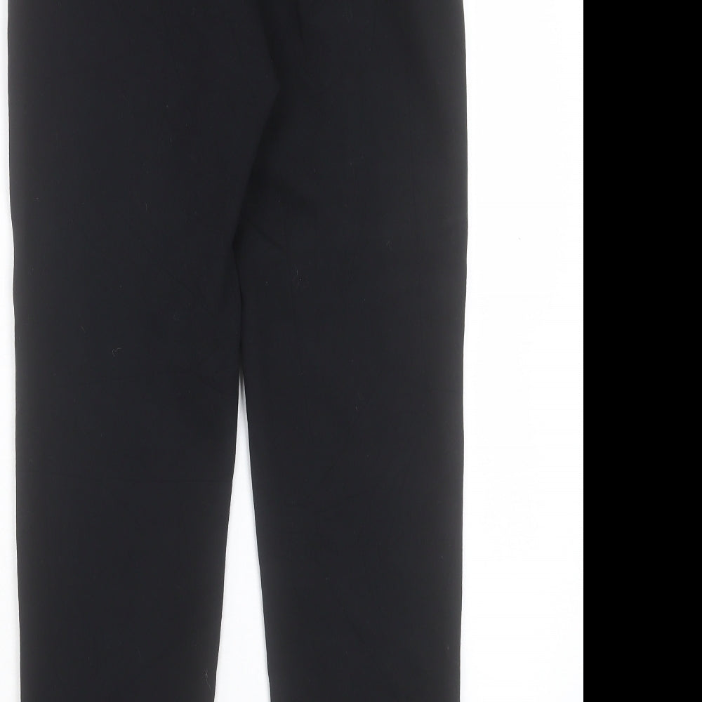 Marks and Spencer Womens Black Viscose Trousers Size 8 L30 in Slim Hook & Eye