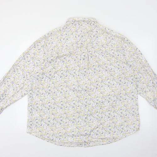 Cherokee Womens Multicoloured Floral 100% Cotton Basic Button-Up Size 2XL Collared