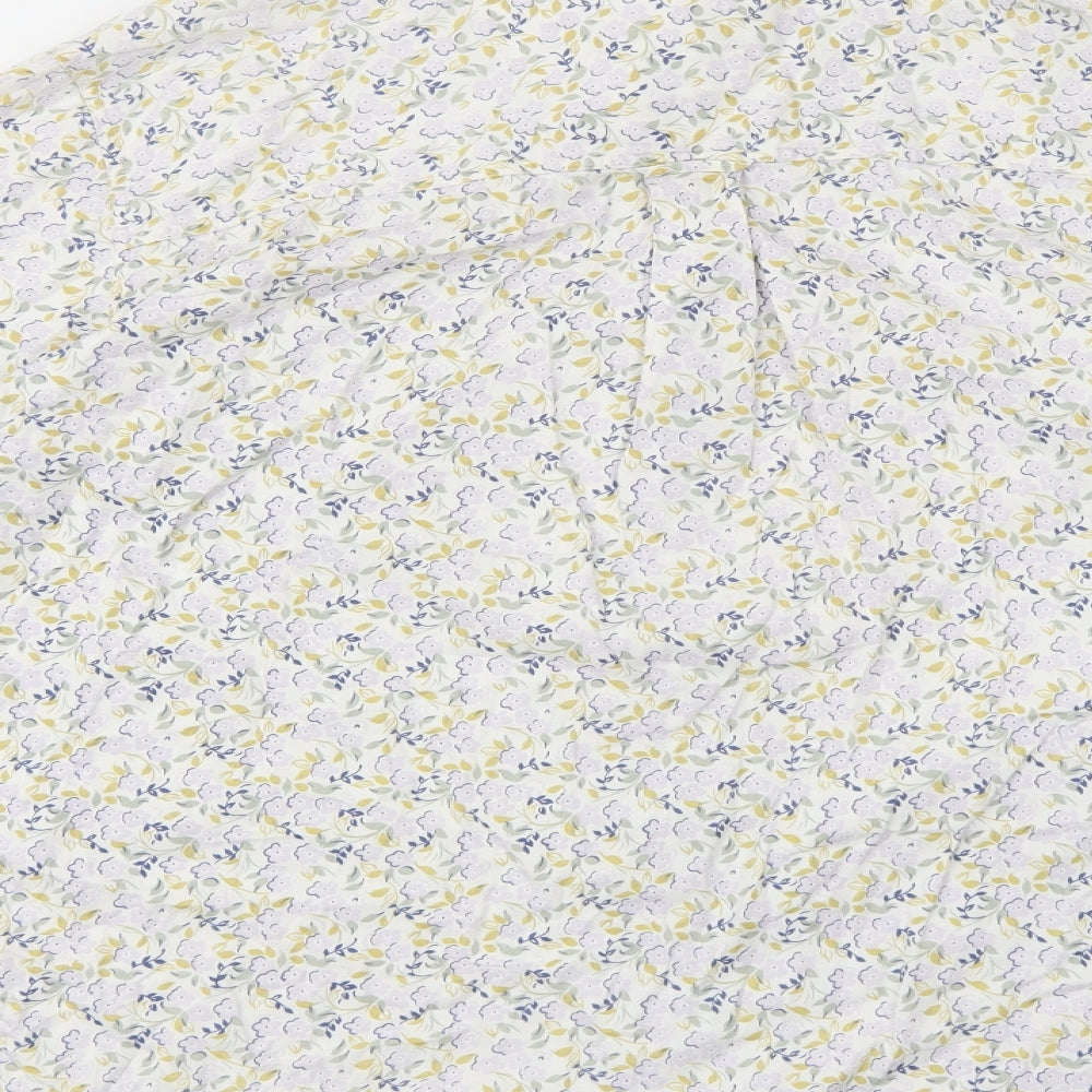 Cherokee Womens Multicoloured Floral 100% Cotton Basic Button-Up Size 2XL Collared