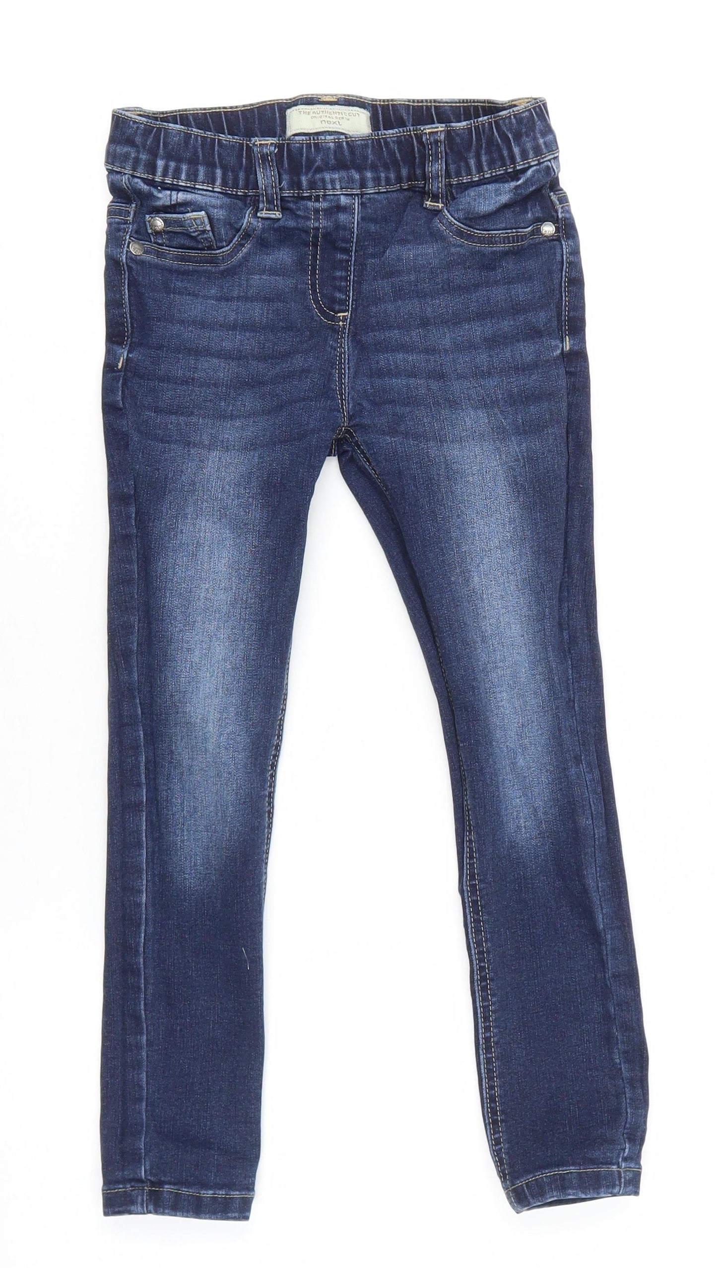 NEXT Girls Blue Cotton Jegging Jeans Size 7 Years L20 in Regular Pullover