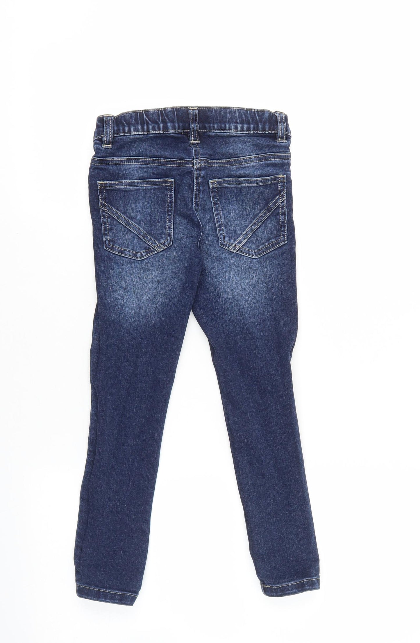 NEXT Girls Blue Cotton Jegging Jeans Size 7 Years L20 in Regular Pullover