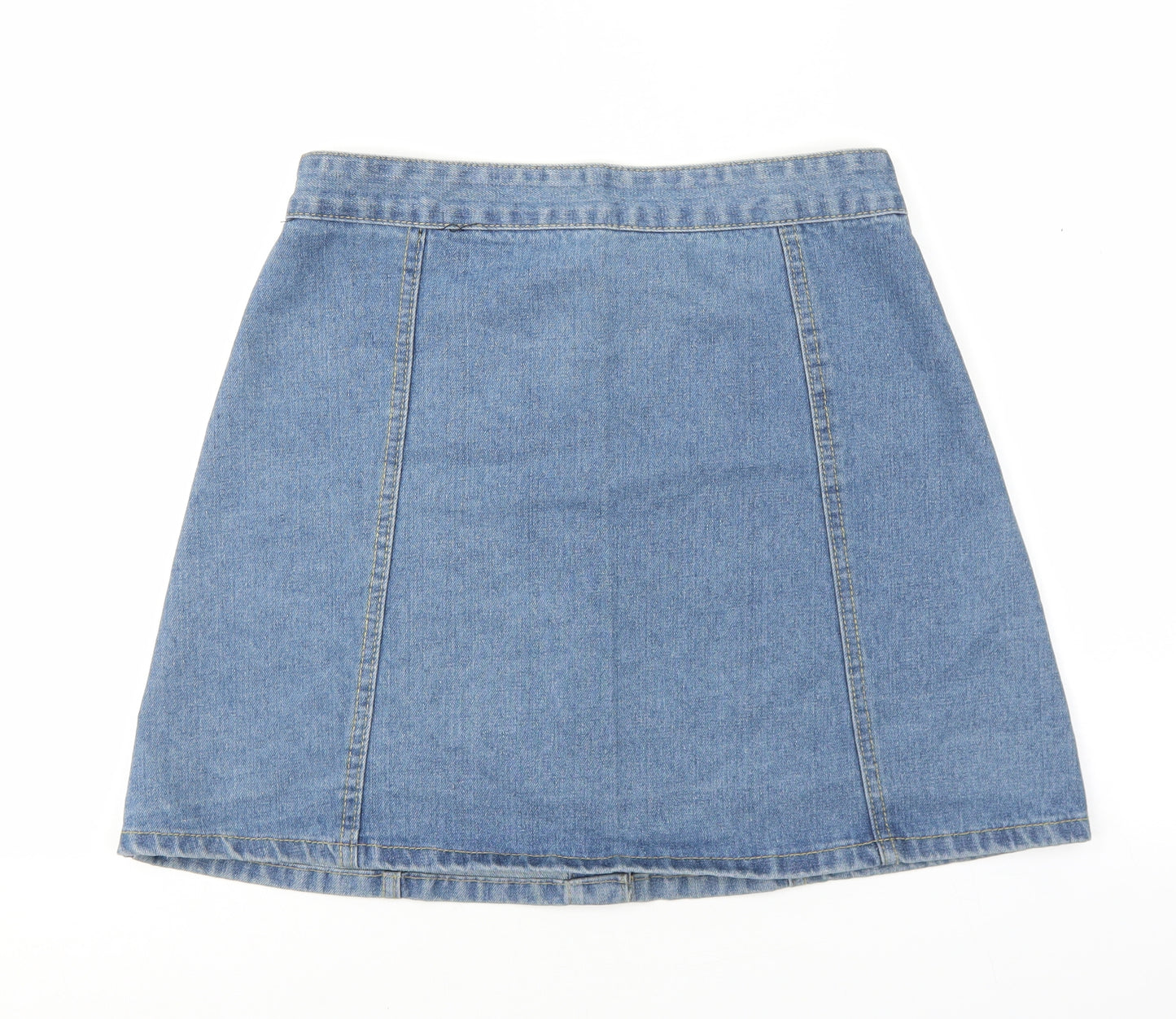 Falmer heritage Womens Blue Cotton Mini Skirt Size L Button