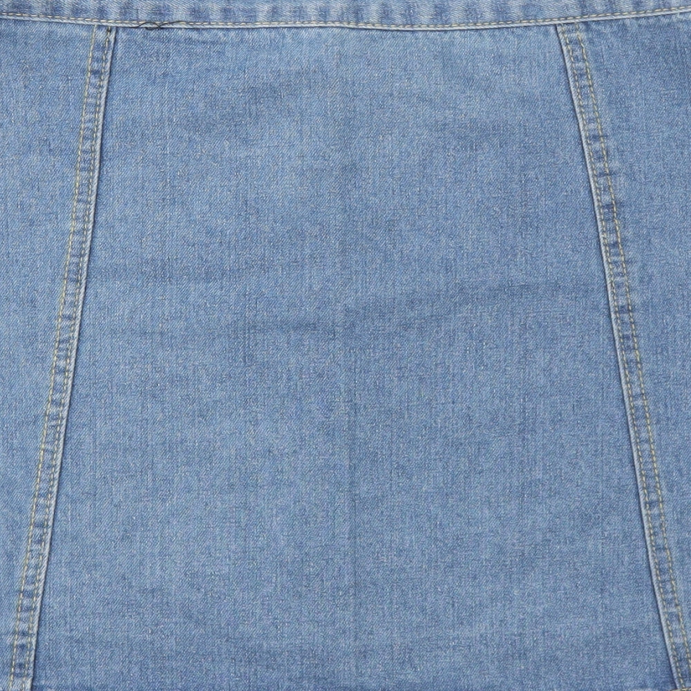 Falmer heritage Womens Blue Cotton Mini Skirt Size L Button