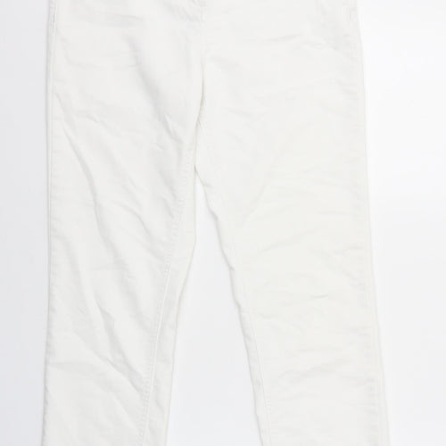 Debenhams Womens White Cotton Jegging Jeans Size 10 L28 in Regular Zip