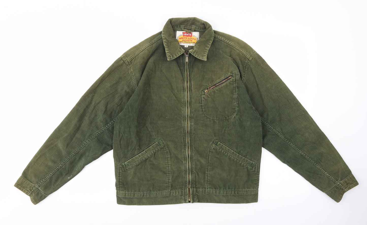 Levi's Mens Green Jacket Coat Size S Zip