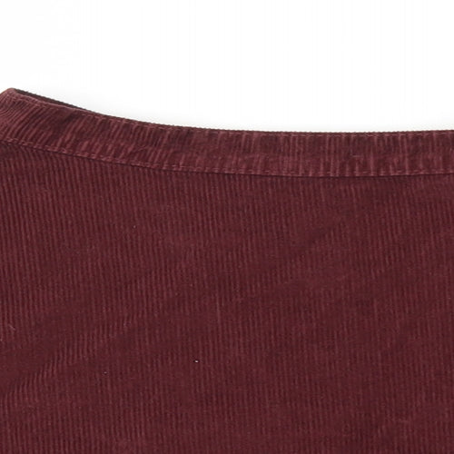 American Apparel Womens Red Cotton Flare Skirt Size XS Zip - Snap button Closure