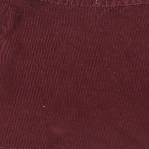 American Apparel Womens Red Cotton Flare Skirt Size XS Zip - Snap button Closure