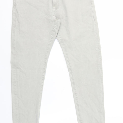 Marks and Spencer Womens Grey Cotton Skinny Jeans Size 30 in L29 in Regular Tie