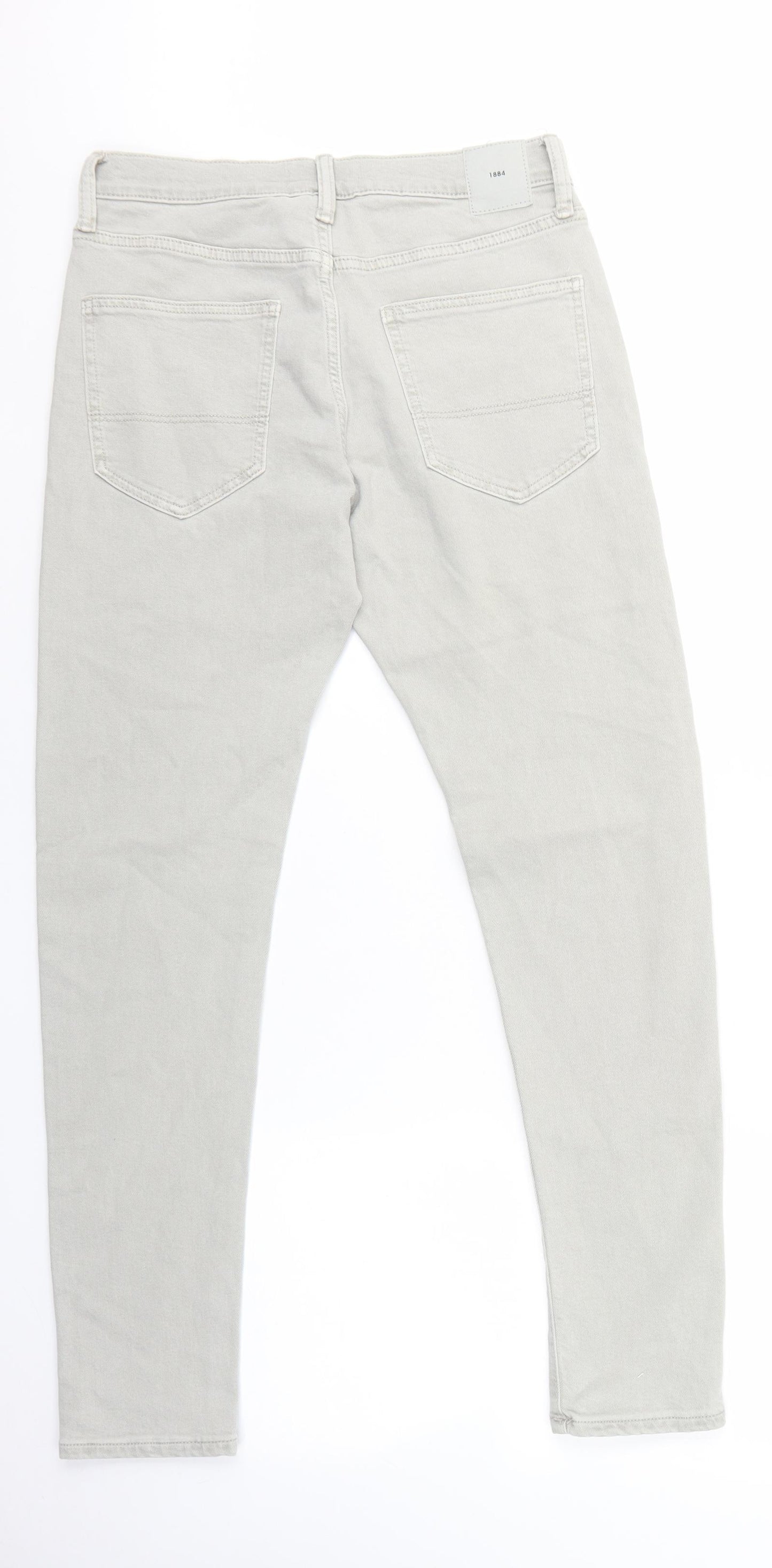 Marks and Spencer Womens Grey Cotton Skinny Jeans Size 30 in L29 in Regular Tie
